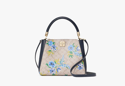 Spade Flower Floral Medium Top Handle Satchel Blazer Blue Multi Blazer Blue Multi