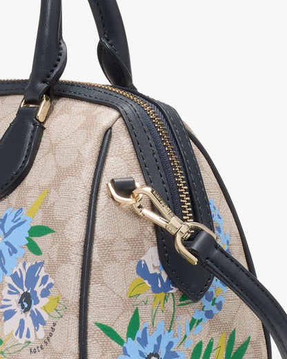 KateSpade Spade Flower Floral Small Dolly Duffle Blazer Blue Multi