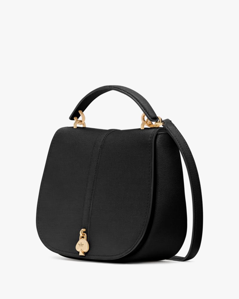 KateSpade Kayla Pebbled Leather Saddle Bag Black