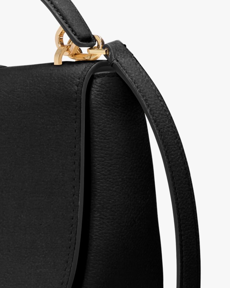 KateSpade Kayla Pebbled Leather Saddle Bag Black