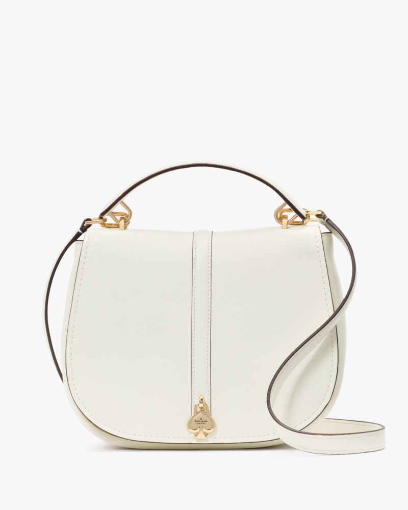 KateSpade Kayla Pebbled Leather Saddle Bag Meringue