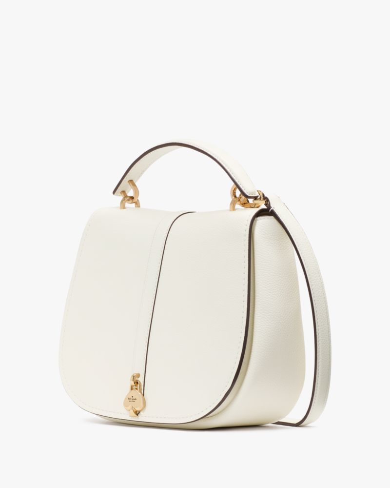 KateSpade Kayla Pebbled Leather Saddle Bag Meringue