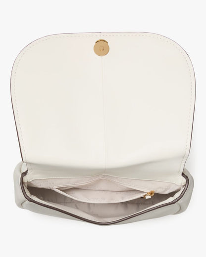 KateSpade Kayla Pebbled Leather Saddle Bag Meringue