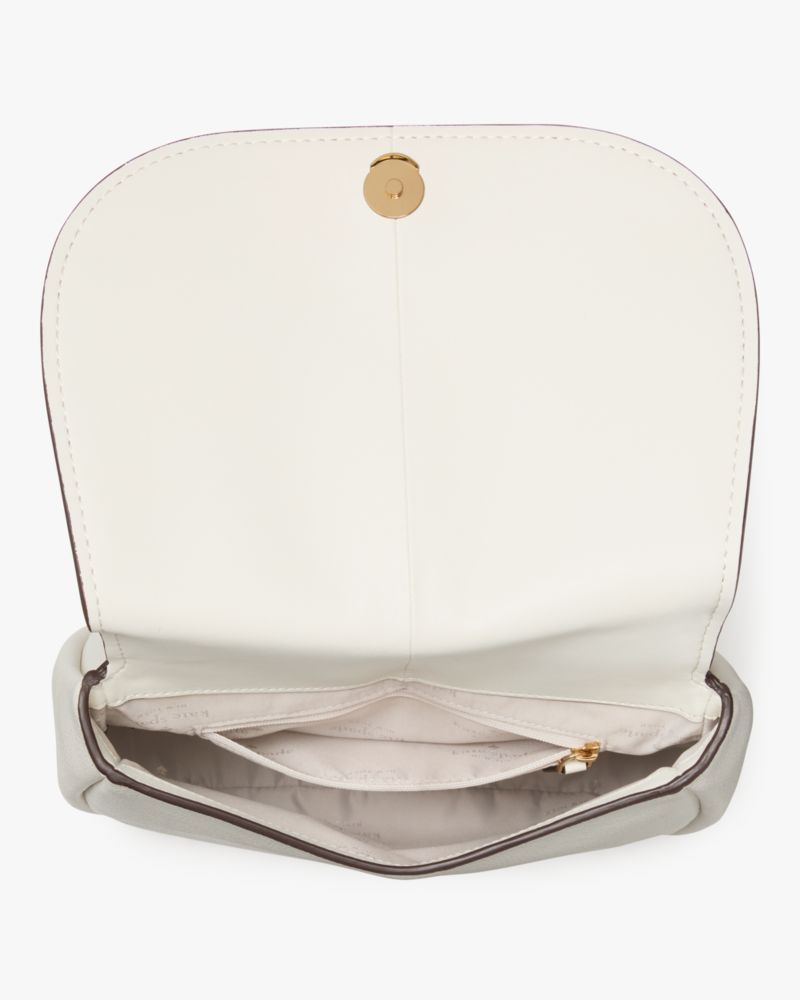 KateSpade Kayla Pebbled Leather Saddle Bag Meringue