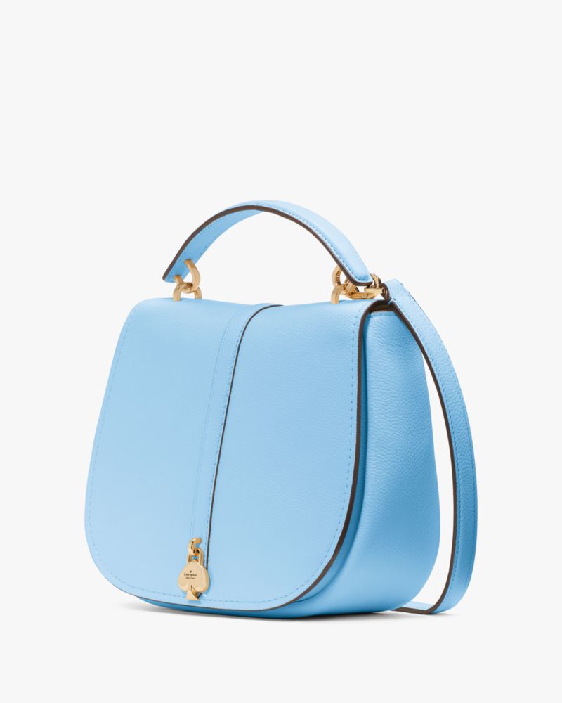 KateSpade Kayla Pebbled Leather Saddle Bag Montauk Blue