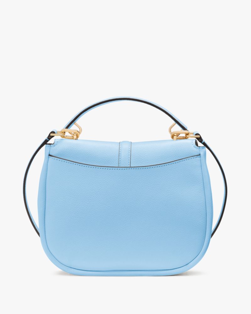 KateSpade Kayla Pebbled Leather Saddle Bag Montauk Blue