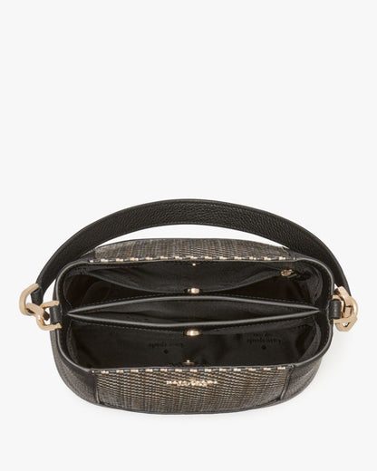 KateSpade Lena Straw Bucket Bag Black Multi