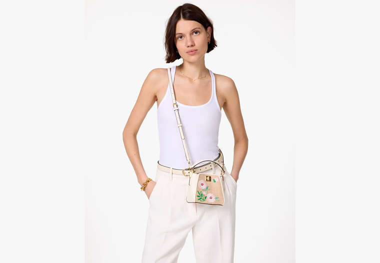 Phoebe Straw Mini Top Handle Crossbody Natural Multi Natural Multi