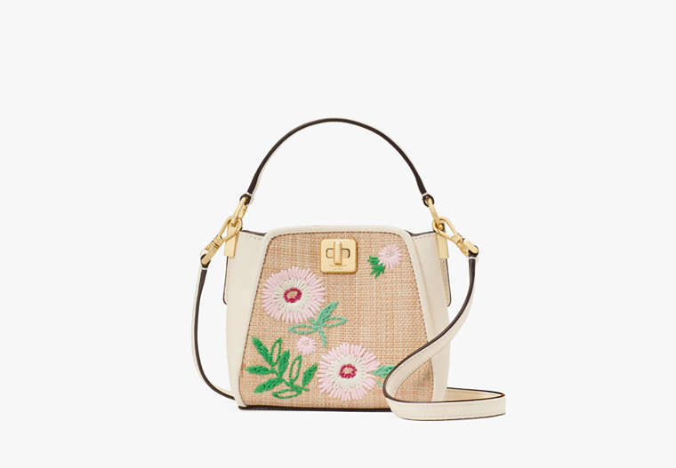 Phoebe Straw Mini Top Handle Crossbody Natural Multi Natural Multi