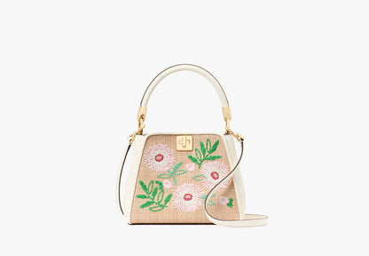 Phoebe Straw Small Top Handle Bag Natural Multi Natural Multi