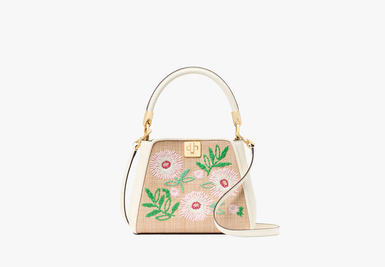 Phoebe Straw Small Top Handle Bag Natural Multi Natural Multi