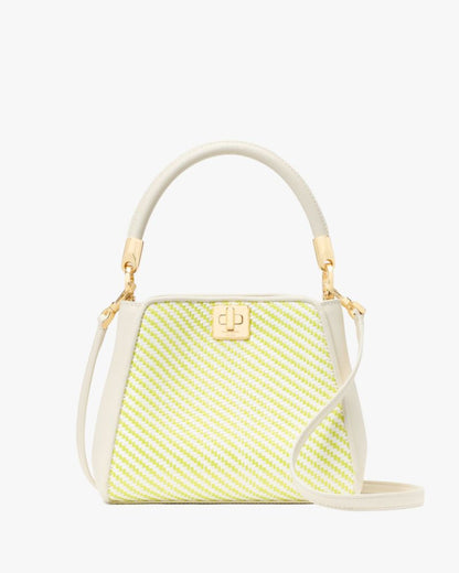 KateSpade Phoebe Straw Small Top Handle Bag Lime Slushy Multi