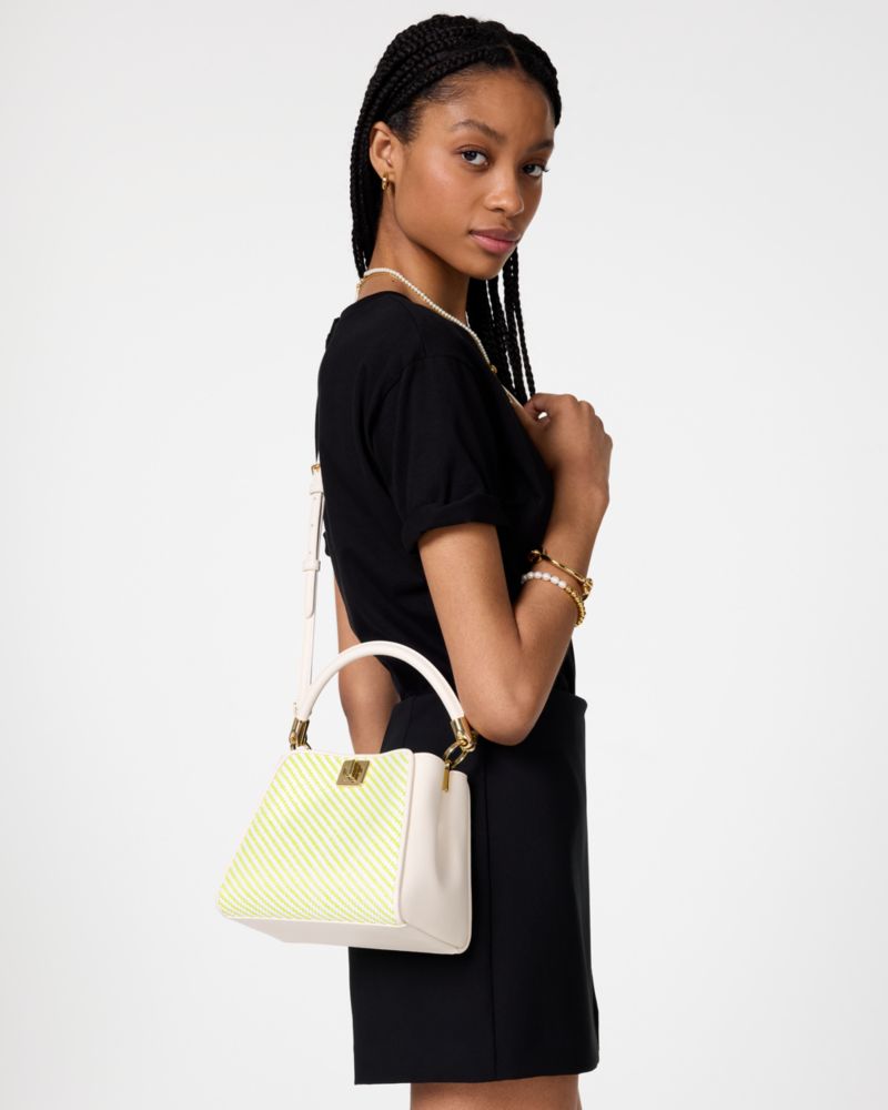 KateSpade Phoebe Straw Small Top Handle Bag Lime Slushy Multi