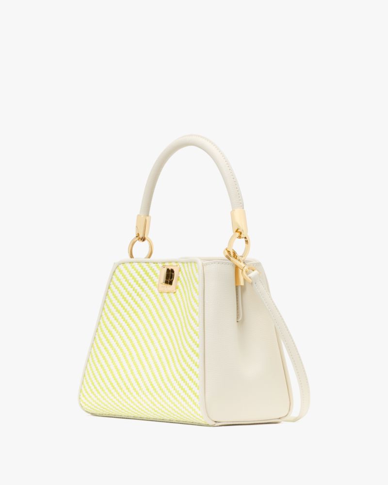 KateSpade Phoebe Straw Small Top Handle Bag Lime Slushy Multi