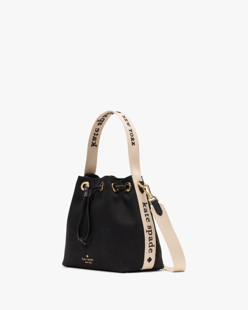 KateSpade Kip Canvas Bucket Bag Black