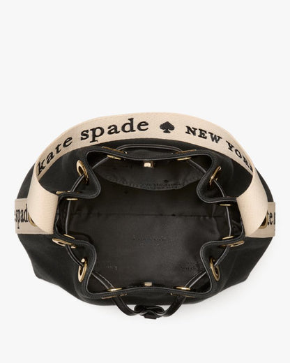 KateSpade Kip Canvas Bucket Bag Black