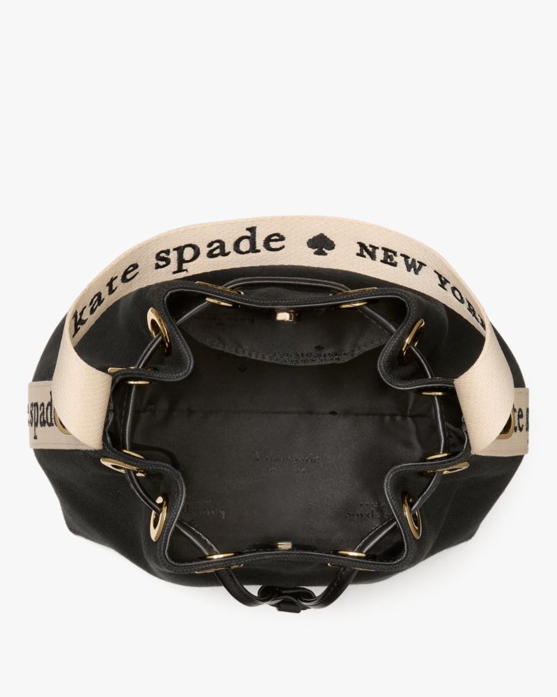 KateSpade Kip Canvas Bucket Bag Black