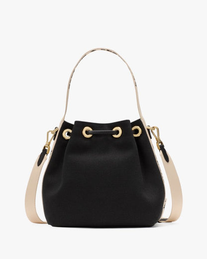 KateSpade Kip Canvas Bucket Bag Black