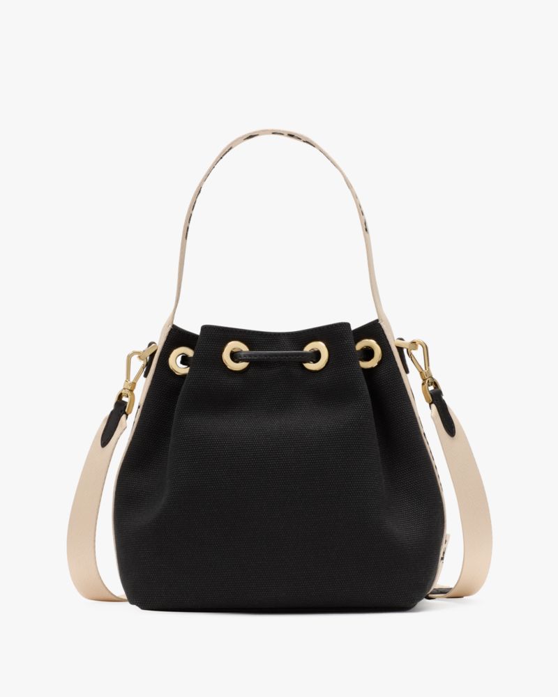 KateSpade Kip Canvas Bucket Bag Black