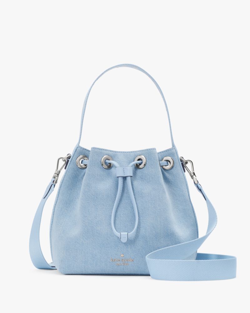 KateSpade Kip Denim Bucket Bag Blue Multicolor