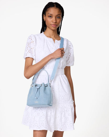 KateSpade Kip Denim Bucket Bag Blue Multicolor