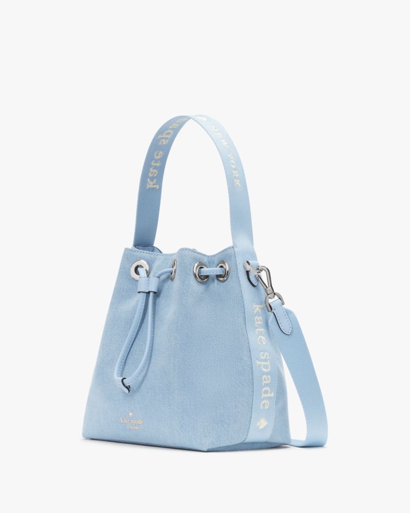 KateSpade Kip Denim Bucket Bag Blue Multicolor