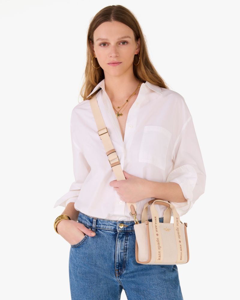 KateSpade Kip Canvas Mini Tote Light Fawn Multi