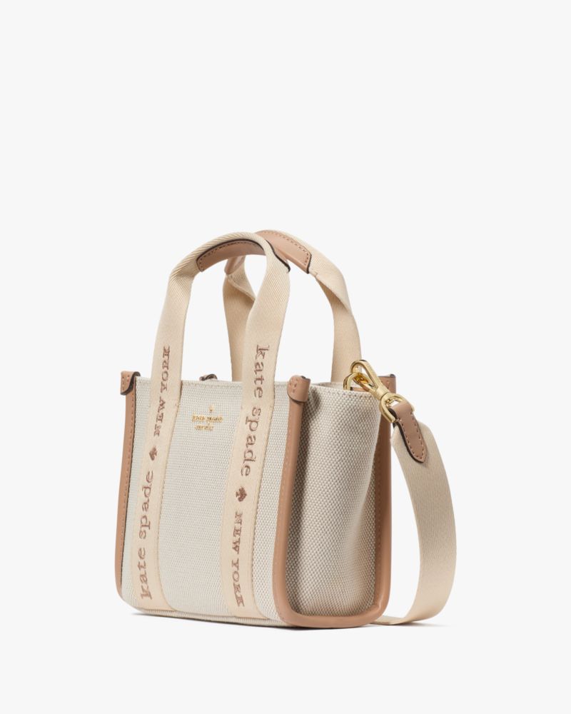 KateSpade Kip Canvas Mini Tote Bag Light Fawn Multi