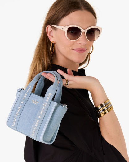 KateSpade Kip Denim Mini Tote Blue Multicolor