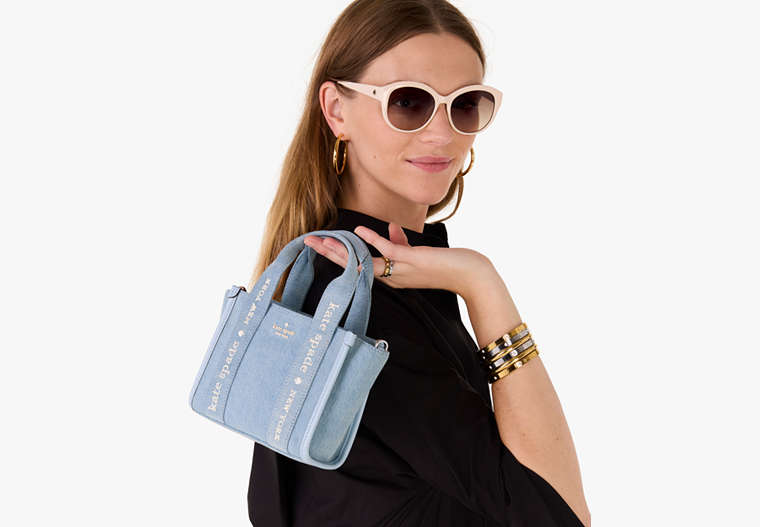 Kip Denim Mini Tote Blue Multicolor Blue Multicolor