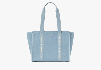 Kip Denim Large Tote Blue Multicolor Blue Multicolor