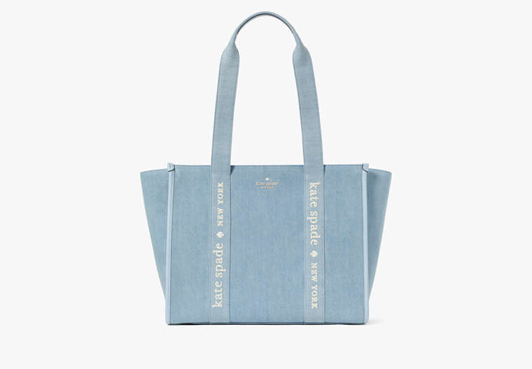 Kip Denim Large Tote Blue Multicolor Blue Multicolor