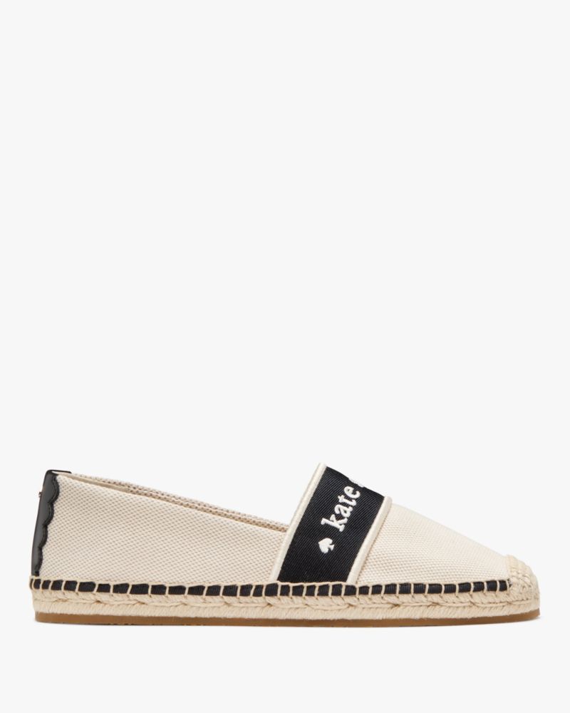 Katespade Piper Webbing Espadrille Flat Black