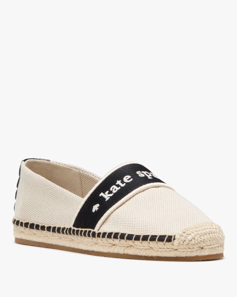 Katespade Piper Webbing Espadrille Flat Black