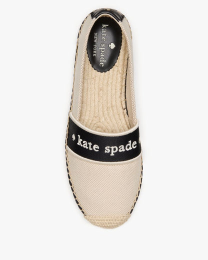 Katespade Piper Webbing Espadrille Flat Black