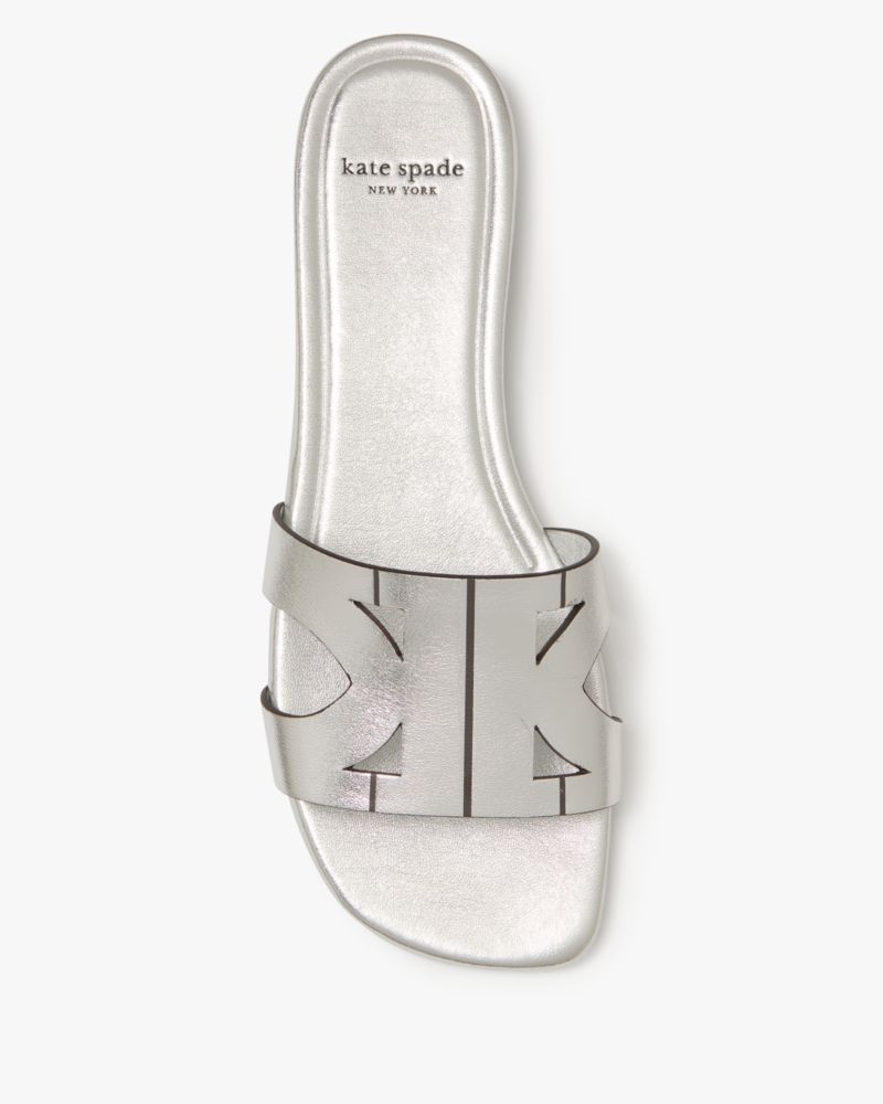 Katespade Duo Slide Sandals Silver