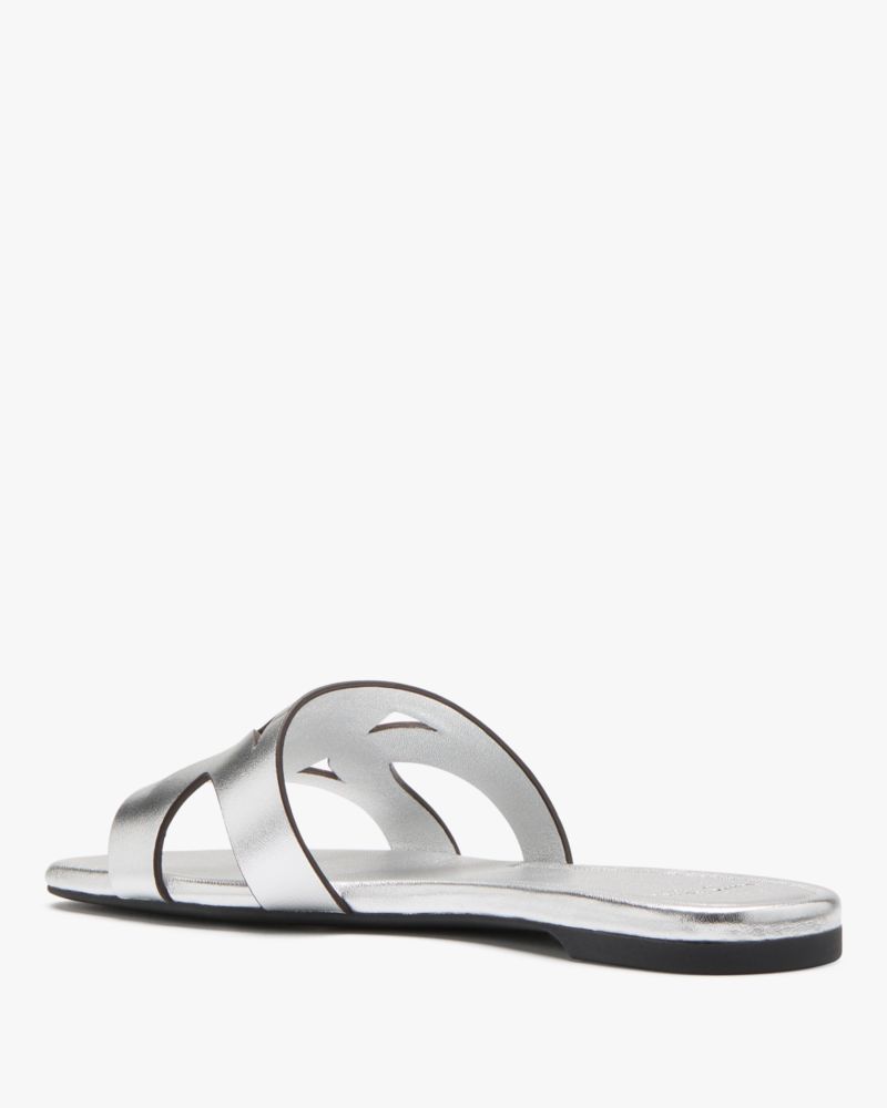 Katespade Duo Slide Sandals Silver