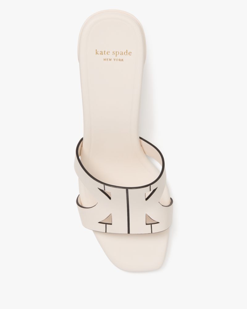 Katespade Duo Block Heel Sandals Cream