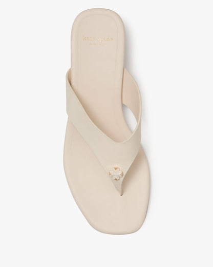 Katespade Spade Flower Kitten Heel Sandals Cream