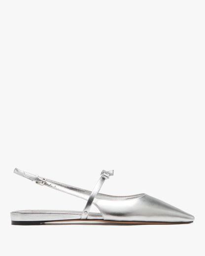 Katespade Carolina Slingback Flats Silver