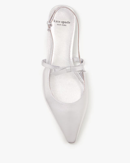 Katespade Carolina Slingback Flats Silver