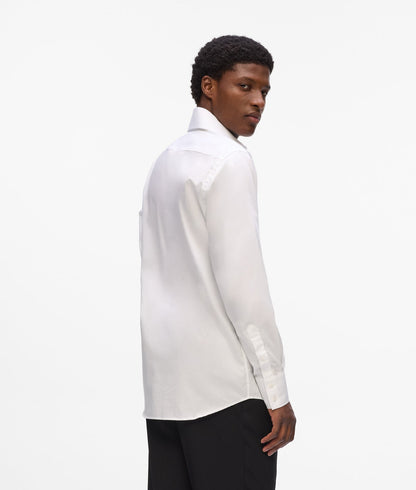Karl Lagerfeld Rounded Collar Shirt White
