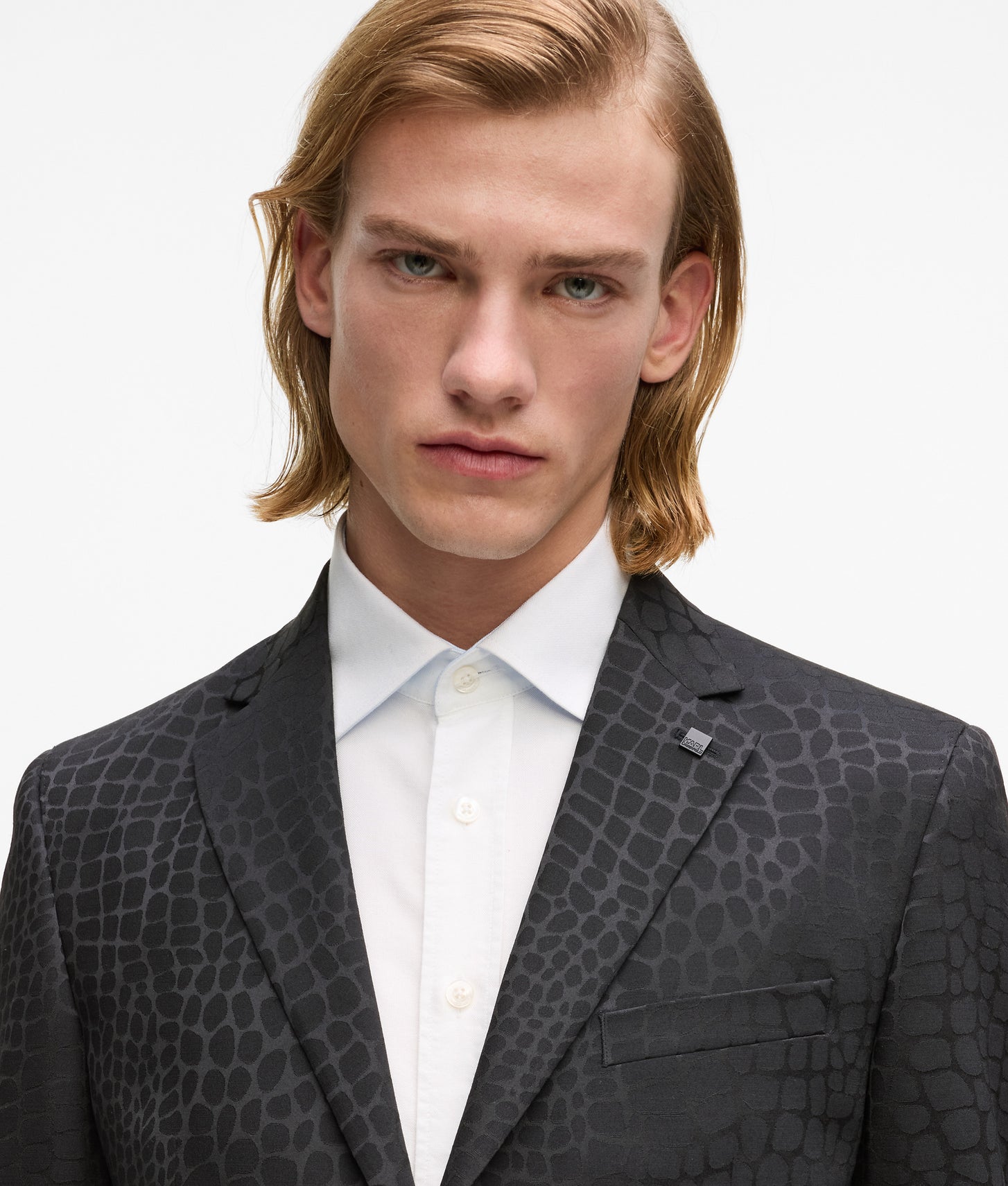 Karl Lagerfeld All-Over-Print Blazer Black