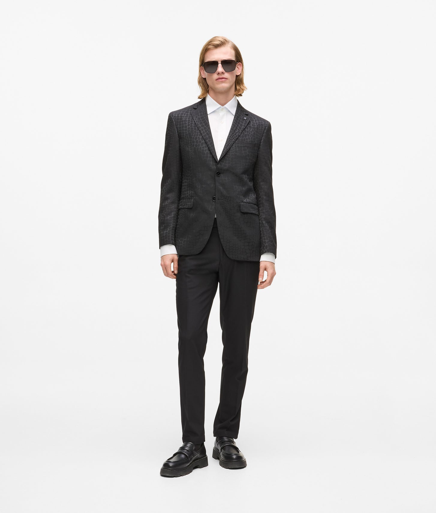Karl Lagerfeld All-Over-Print Blazer Black
