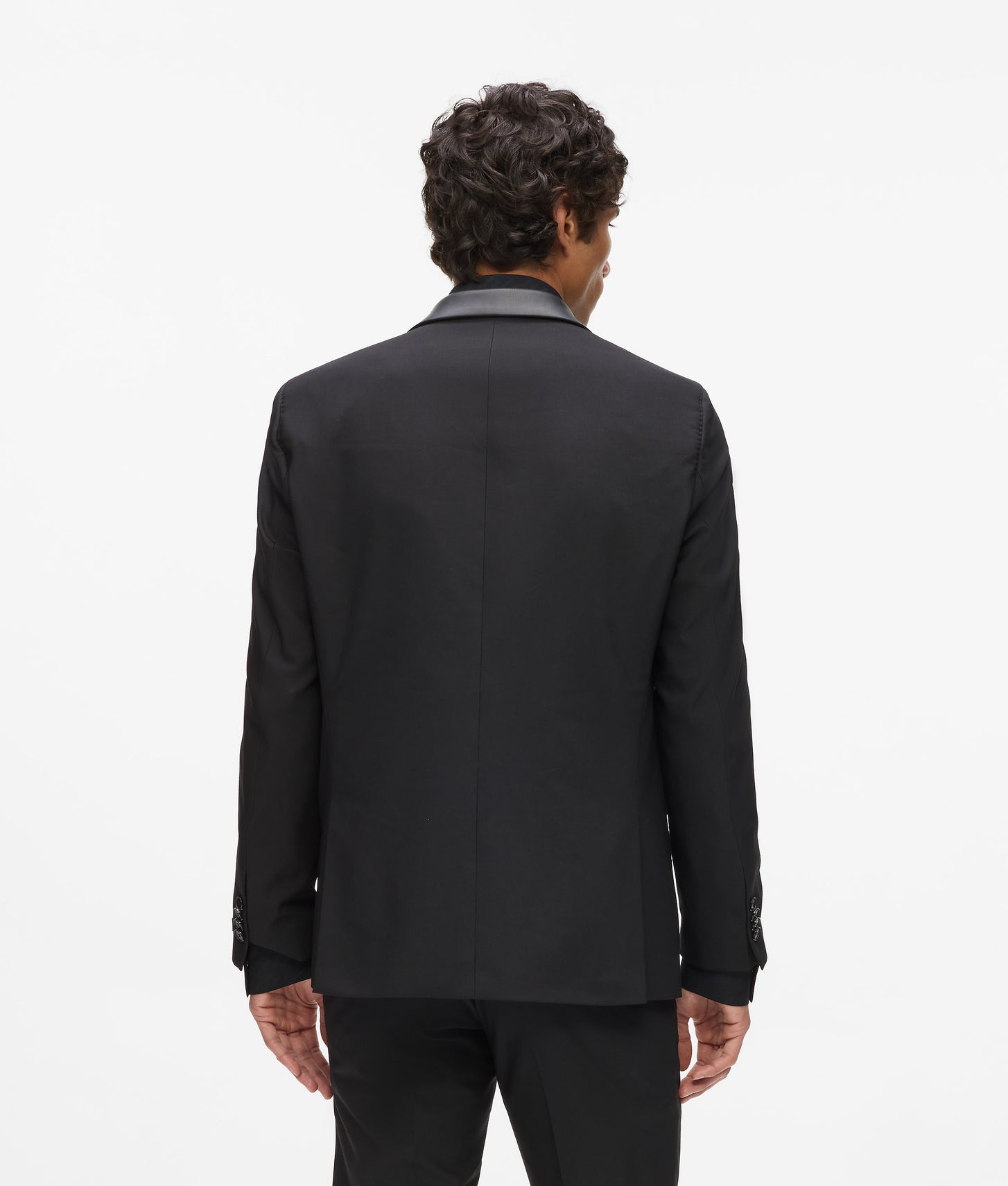 Karl Lagerfeld Faux-Leather Detail Blazer Black