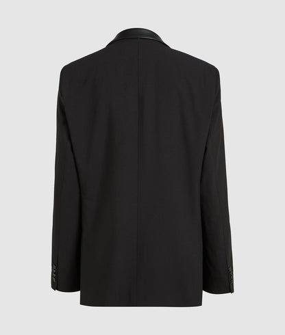 Karl Lagerfeld Faux-Leather Detail Blazer Black