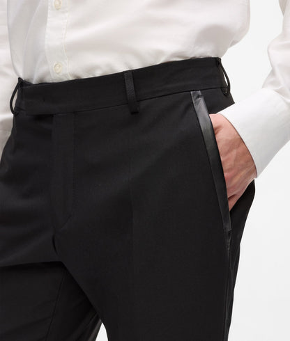 Karl Lagerfeld Faux-Leather Detail Pants Black