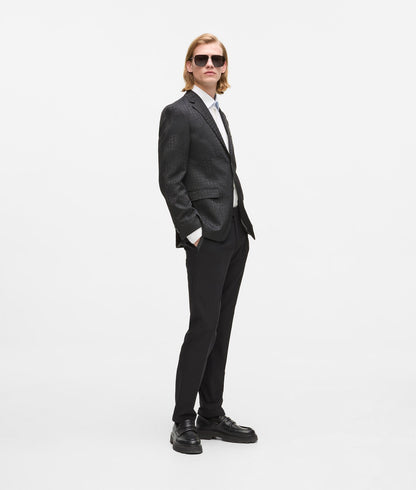 Karl Lagerfeld Faux-Leather Detail Pants Black