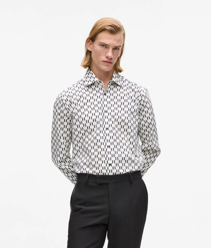 Karl Lagerfeld All-Over Monogram Shirt White/Black