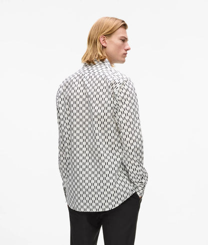 Karl Lagerfeld All-Over Monogram Shirt White/Black